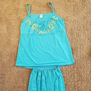 Vietnamese silk pajamas - electric blue